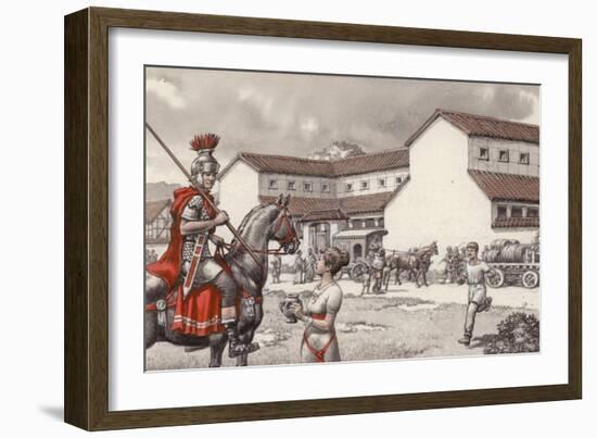 Post House in Roman Britain-Pat Nicolle-Framed Giclee Print