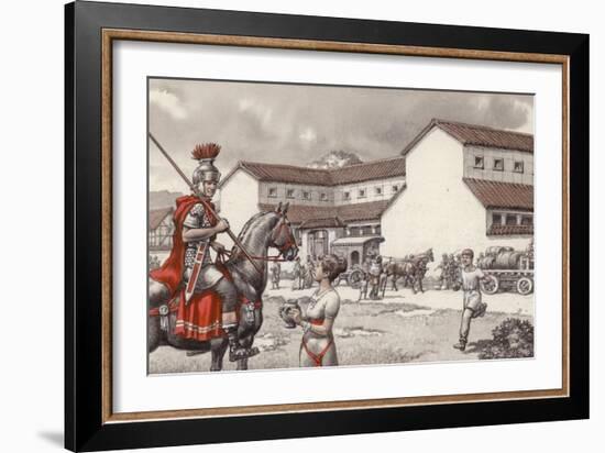 Post House in Roman Britain-Pat Nicolle-Framed Giclee Print