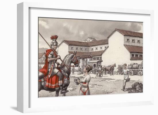 Post House in Roman Britain-Pat Nicolle-Framed Giclee Print