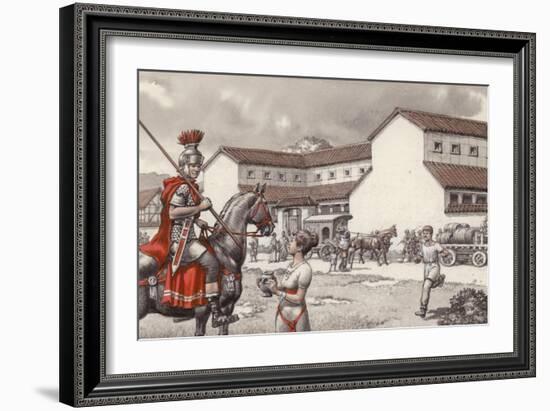 Post House in Roman Britain-Pat Nicolle-Framed Giclee Print