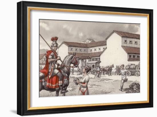Post House in Roman Britain-Pat Nicolle-Framed Giclee Print