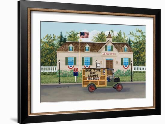 Post Office, American Flag-Anthony Kleem-Framed Giclee Print