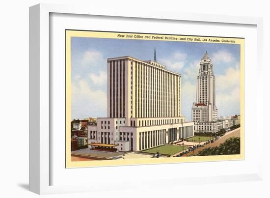 Post Office, City Hall, Los Angeles, California-null-Framed Art Print