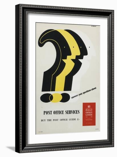 'Post Office Guide' Answers Your Questions About Post Office Services-Tom Eckersley-Framed Art Print