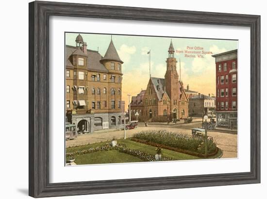 Post Office, Monument Square, Racine, Wisconsin-null-Framed Art Print