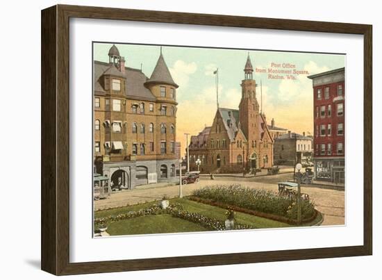 Post Office, Monument Square, Racine, Wisconsin-null-Framed Art Print