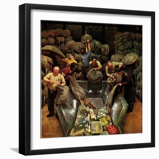 "Post Office Sorting Room," December 8, 1945-John Falter-Framed Giclee Print