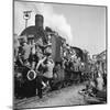 Post WWII German Refugees and Displaced Persons Crowding Every Square Inch of Train Leaving Berlin-Margaret Bourke-White-Mounted Photographic Print