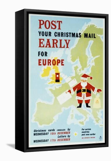 Post Your Christmas Mail Early for Europe-null-Framed Stretched Canvas