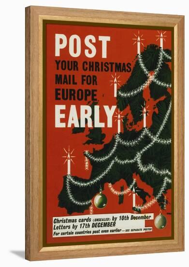 Post Your Christmas Mail for Europe Early-Cecil Walter Bacon-Framed Stretched Canvas