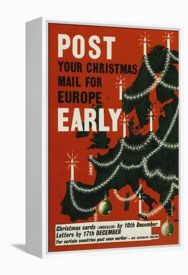 Post Your Christmas Mail for Europe Early-Cecil Walter Bacon-Framed Stretched Canvas