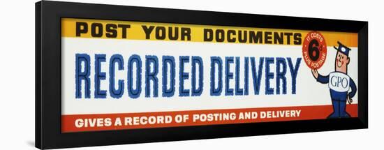 Post Your Documents Recorded Delivery, Only 6D Plus Postage-null-Framed Art Print