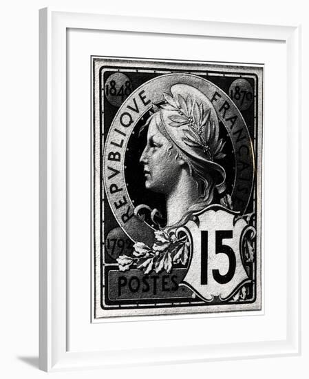 Postage Stamp Depicting Marianne, the Official Representation of the French Republic, circa 1893-null-Framed Giclee Print