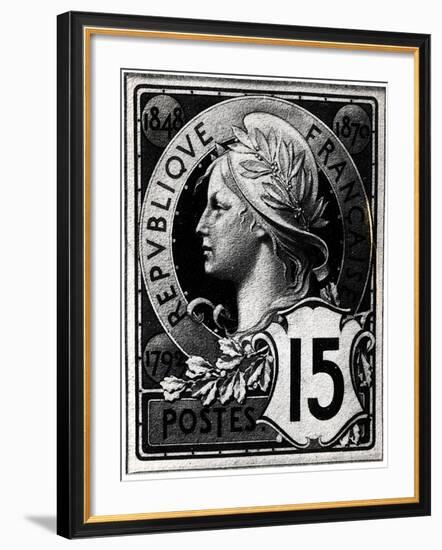 Postage Stamp Depicting Marianne, the Official Representation of the French Republic, circa 1893-null-Framed Giclee Print