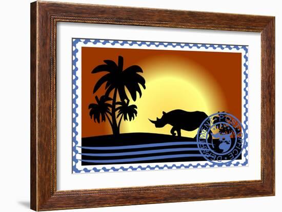 Postage Stamp. Savannah-GUARDING-OWO-Framed Art Print