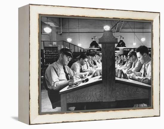 Postal Employees Checking Incorrectly Addressed Mail-Myron Davis-Framed Premier Image Canvas