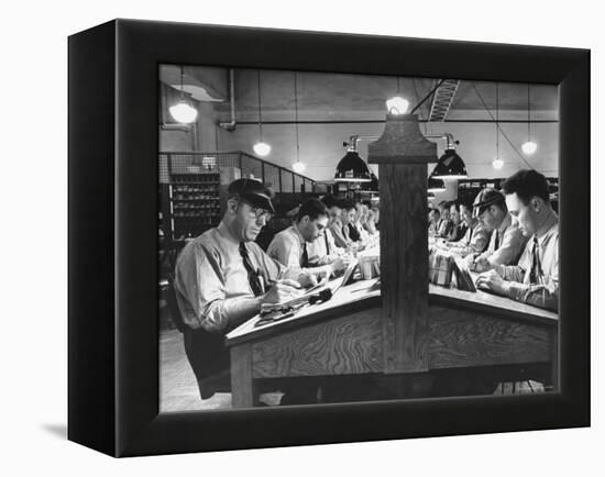 Postal Employees Checking Incorrectly Addressed Mail-Myron Davis-Framed Premier Image Canvas