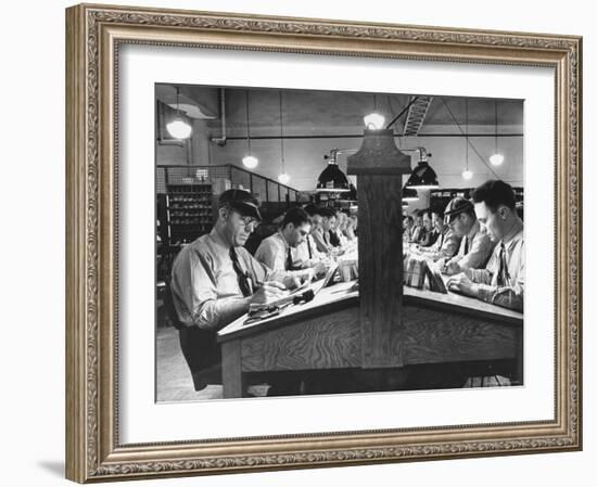 Postal Employees Checking Incorrectly Addressed Mail-Myron Davis-Framed Photographic Print