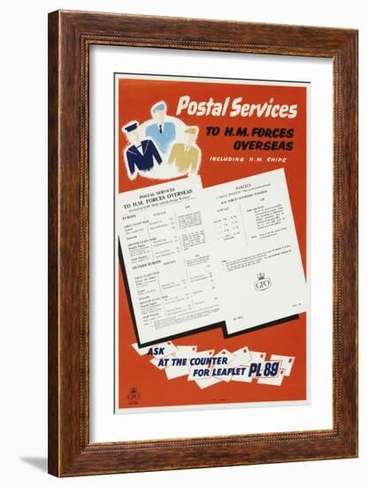 Postal Services to H.M. Forces Overseas-null-Framed Art Print