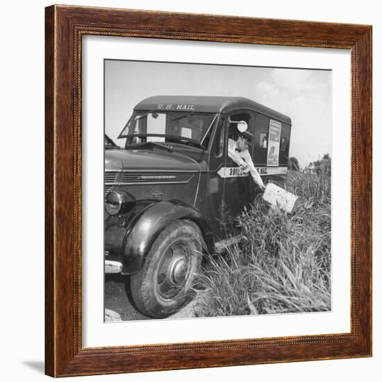 Postal Worker Who Helped Secret Service with Check Forgery Investigation Making His Rounds-Ralph Morse-Framed Photographic Print