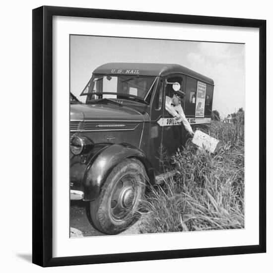 Postal Worker Who Helped Secret Service with Check Forgery Investigation Making His Rounds-Ralph Morse-Framed Photographic Print