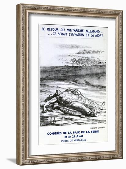 Postcard Advertising the Congress of Peace of the Seine, Paris-Honoré Daumier-Framed Giclee Print
