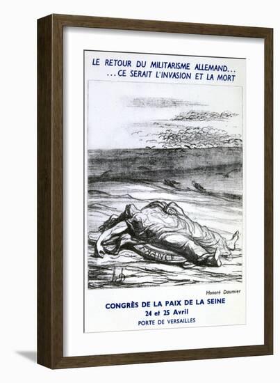 Postcard Advertising the Congress of Peace of the Seine, Paris-Honoré Daumier-Framed Giclee Print