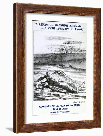 Postcard Advertising the Congress of Peace of the Seine, Paris-Honoré Daumier-Framed Giclee Print