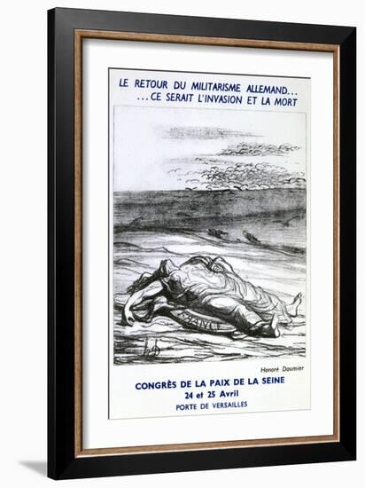 Postcard Advertising the Congress of Peace of the Seine, Paris-Honoré Daumier-Framed Giclee Print