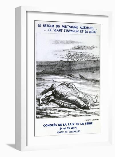 Postcard Advertising the Congress of Peace of the Seine, Paris-Honoré Daumier-Framed Giclee Print