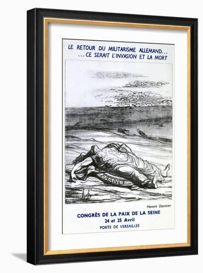 Postcard Advertising the Congress of Peace of the Seine, Paris-Honoré Daumier-Framed Giclee Print