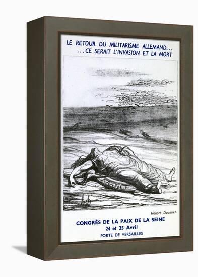 Postcard Advertising the Congress of Peace of the Seine, Paris-Honoré Daumier-Framed Premier Image Canvas