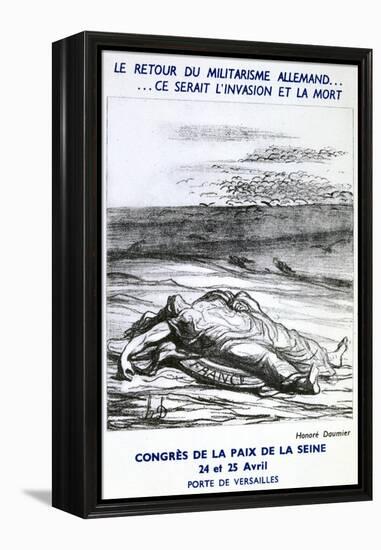 Postcard Advertising the Congress of Peace of the Seine, Paris-Honoré Daumier-Framed Premier Image Canvas