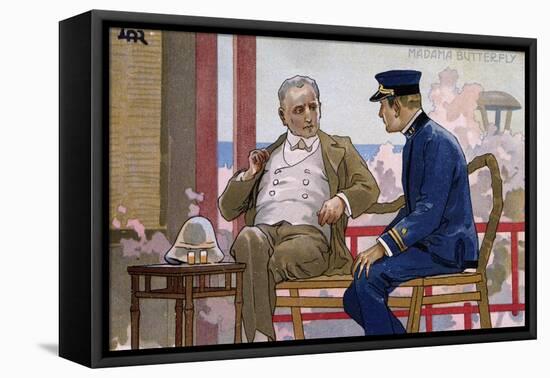 Postcard by Leopoldo Metlicovitz Created on Occasion of Premiere of Opera Madame Butterfly-Giacomo Puccini-Framed Premier Image Canvas