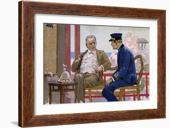 Postcard by Leopoldo Metlicovitz Created on Occasion of Premiere of Opera Madame Butterfly-Giacomo Puccini-Framed Giclee Print