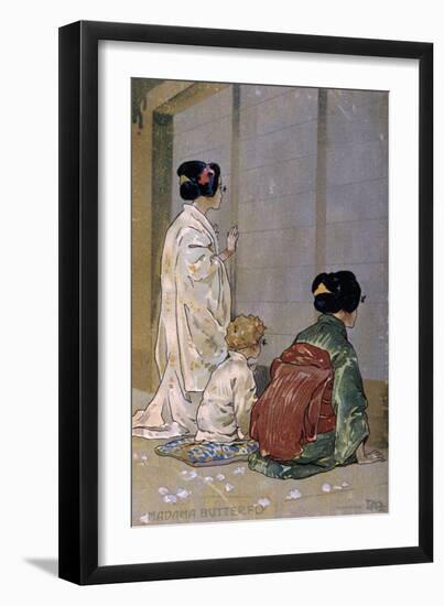 Postcard by Leopoldo Metlicovitz Created on Occasion of the Premiere of the Opera Madame Butterfly-Giacomo Puccini-Framed Giclee Print