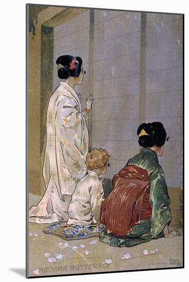 Postcard by Leopoldo Metlicovitz Created on Occasion of the Premiere of the Opera Madame Butterfly-Giacomo Puccini-Mounted Giclee Print