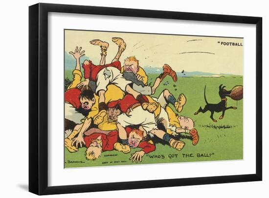 Postcard Cartoon of Rugby Match-Rykoff Collection-Framed Giclee Print