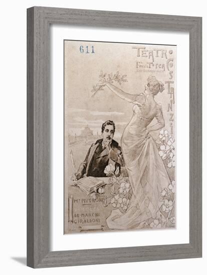 Postcard Created on Occasion of Premiere of Opera Tosca-Giacomo Puccini-Framed Giclee Print