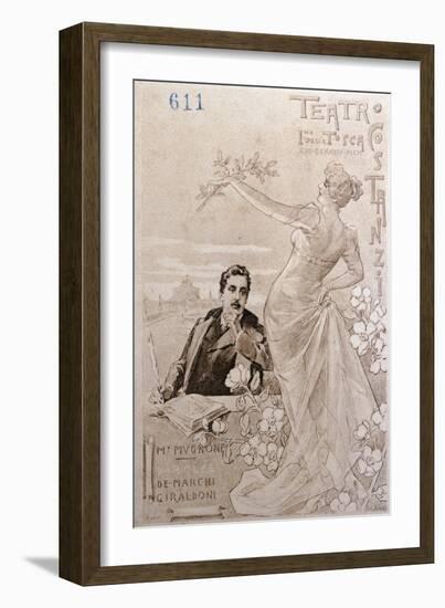 Postcard Created on Occasion of Premiere of Opera Tosca-Giacomo Puccini-Framed Giclee Print