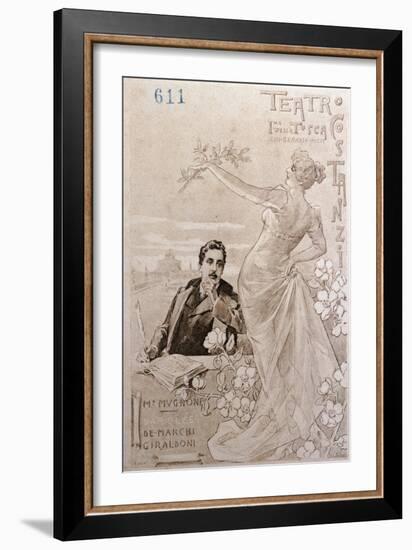 Postcard Created on Occasion of Premiere of Opera Tosca-Giacomo Puccini-Framed Giclee Print