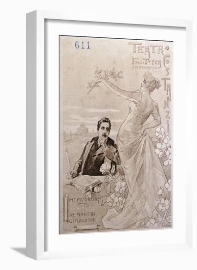 Postcard Created on Occasion of Premiere of Opera Tosca-Giacomo Puccini-Framed Giclee Print