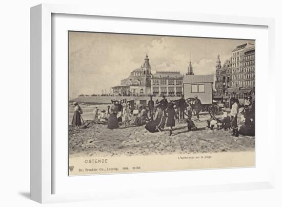 Postcard Depicting a Scene on the Beach in Ostend-null-Framed Photographic Print