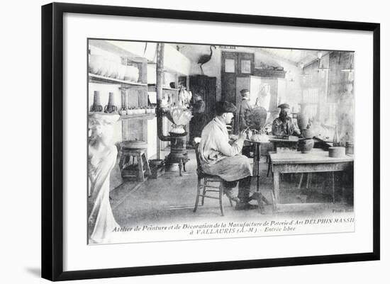 Postcard Depicting Artisans at Work Making Delphin Massier Art Pottery in Vallauris-null-Framed Giclee Print