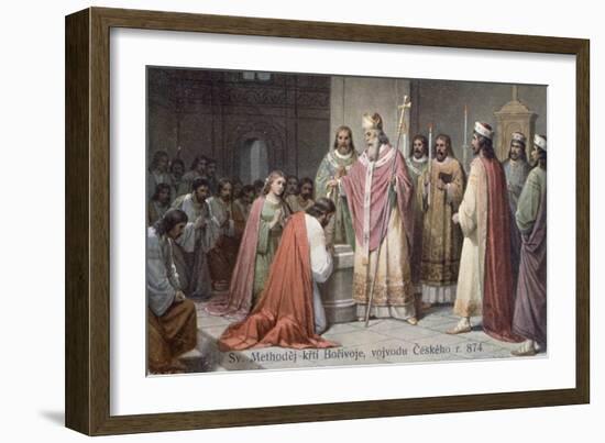 Postcard Depicting St. Methodius-null-Framed Giclee Print