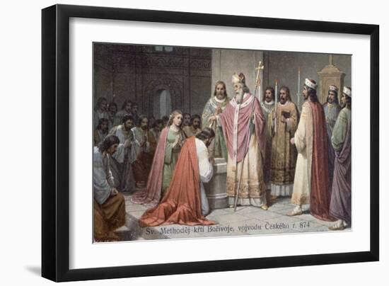 Postcard Depicting St. Methodius-null-Framed Giclee Print