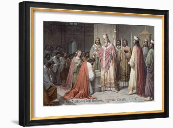 Postcard Depicting St. Methodius-null-Framed Giclee Print