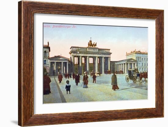 Postcard Depicting the Brandenburg Gate in Berlin, Pre 1914-null-Framed Giclee Print