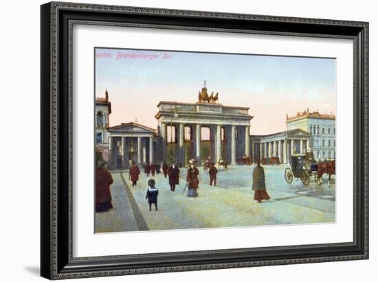 Postcard Depicting the Brandenburg Gate in Berlin, Pre 1914-null-Framed Giclee Print