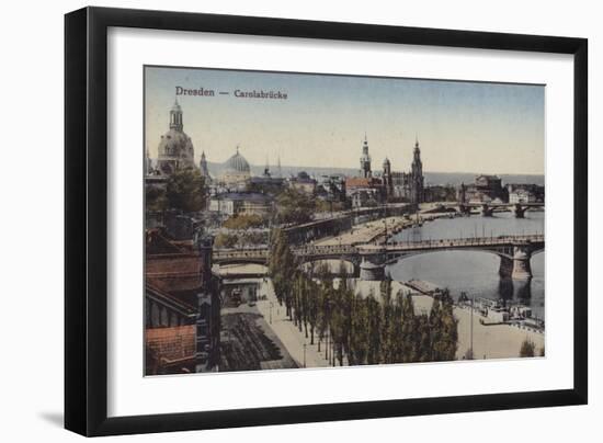 Postcard Depicting the Carola Bridge-null-Framed Photographic Print